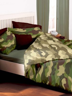 Army Camouflage Reversible Duvet Cover and Pillowcase Set