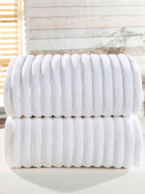 Ribbed Towel 2-PC White