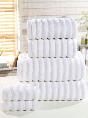 Ribbed Towel 6-PC White