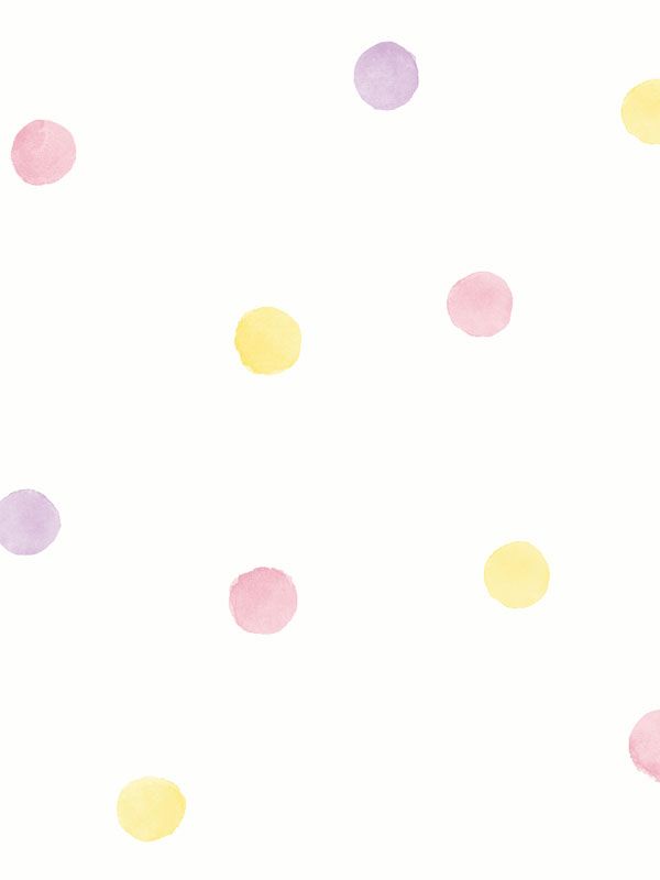 Over the Rainbow Watercolour Polka Dots Wallpaper Pink / Yellow Holden  91000 - Bedding & Beyond