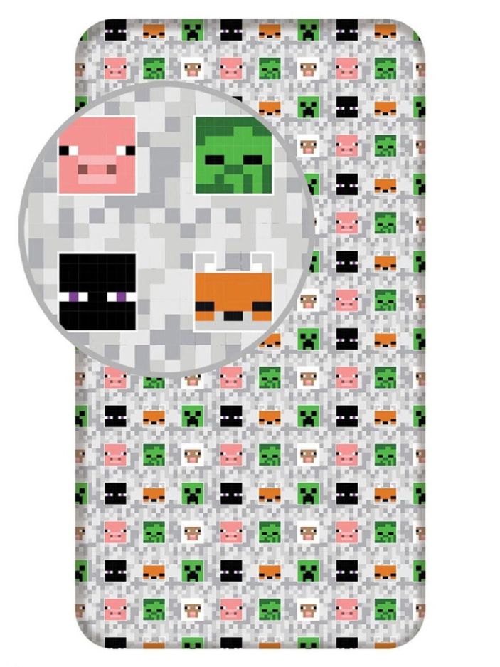 Minecraft Adventure 100% Cotton Single Fitted Sheet - Bedding & Beyond