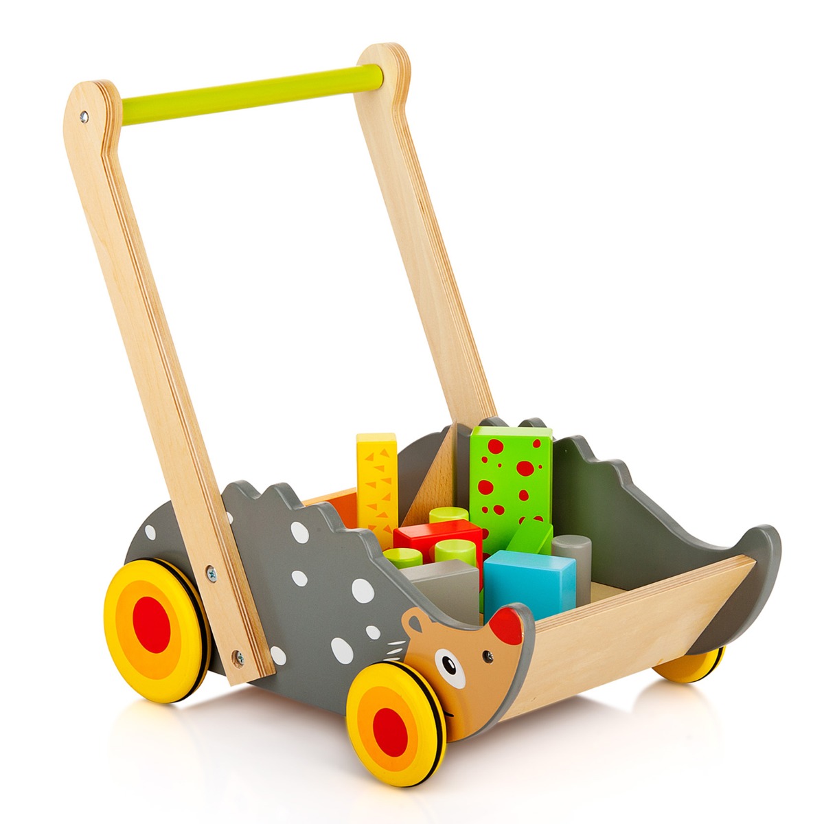 Leomark Wooden Hedgehog Walker with Blocks