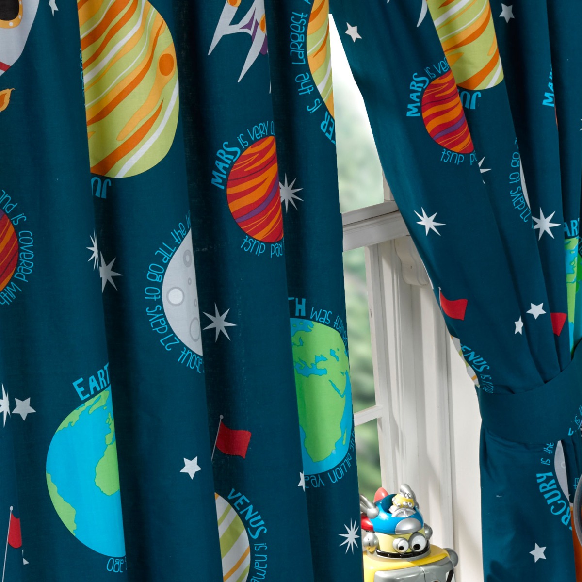 Solar System Planets & Space Lined Curtains