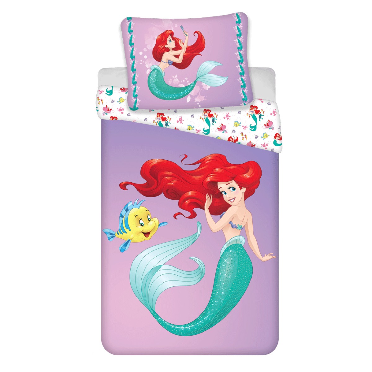 Disney Princess Ariel Under the Sea Single 100% Cotton Duvet Cover Set - European Size