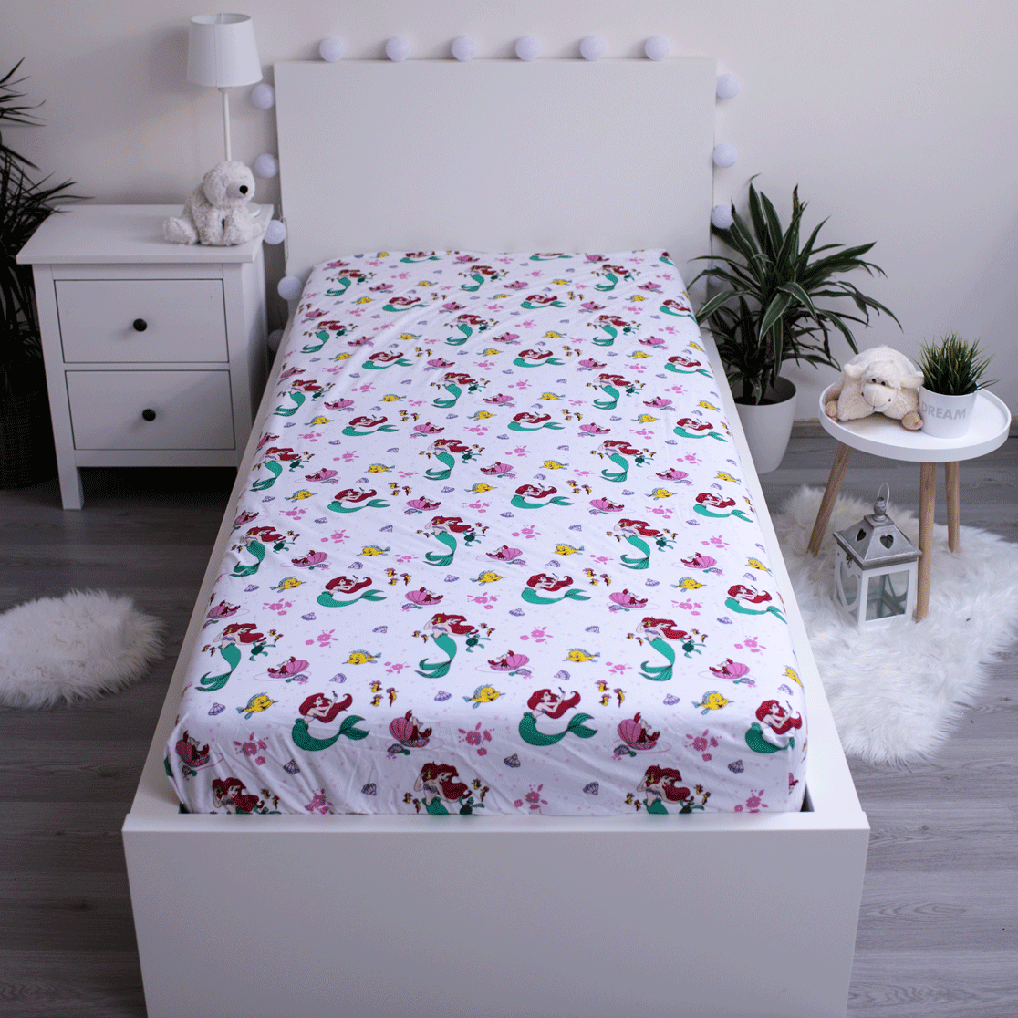 Disney Princess Ariel Under the Sea 100% Cotton Single Fitted Sheet