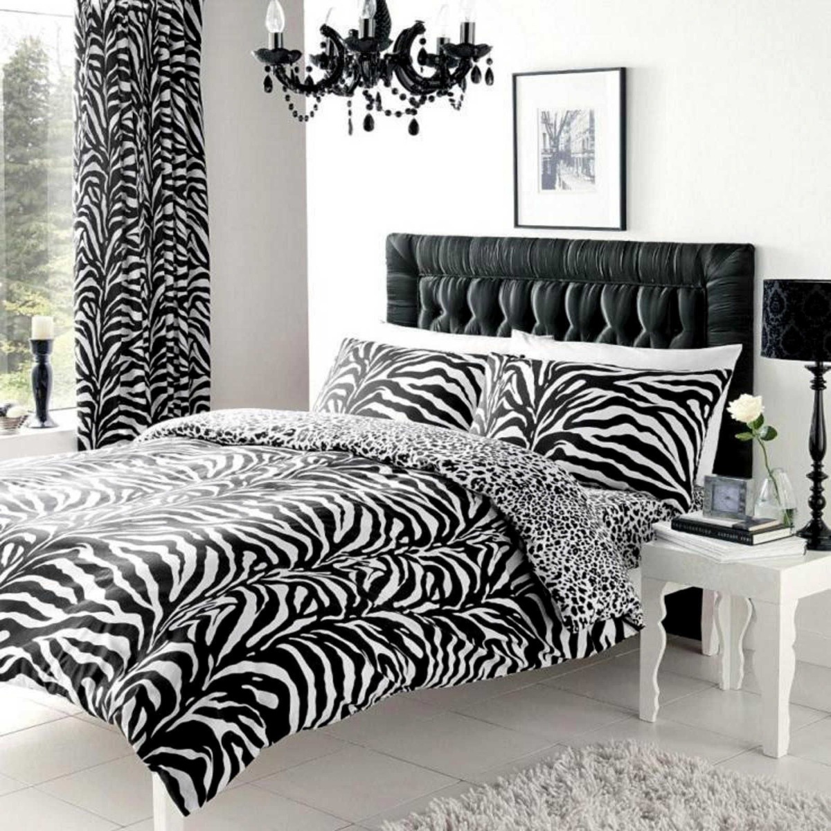 Zebra and Leopard Print Single Reversible Duvet Cover Set