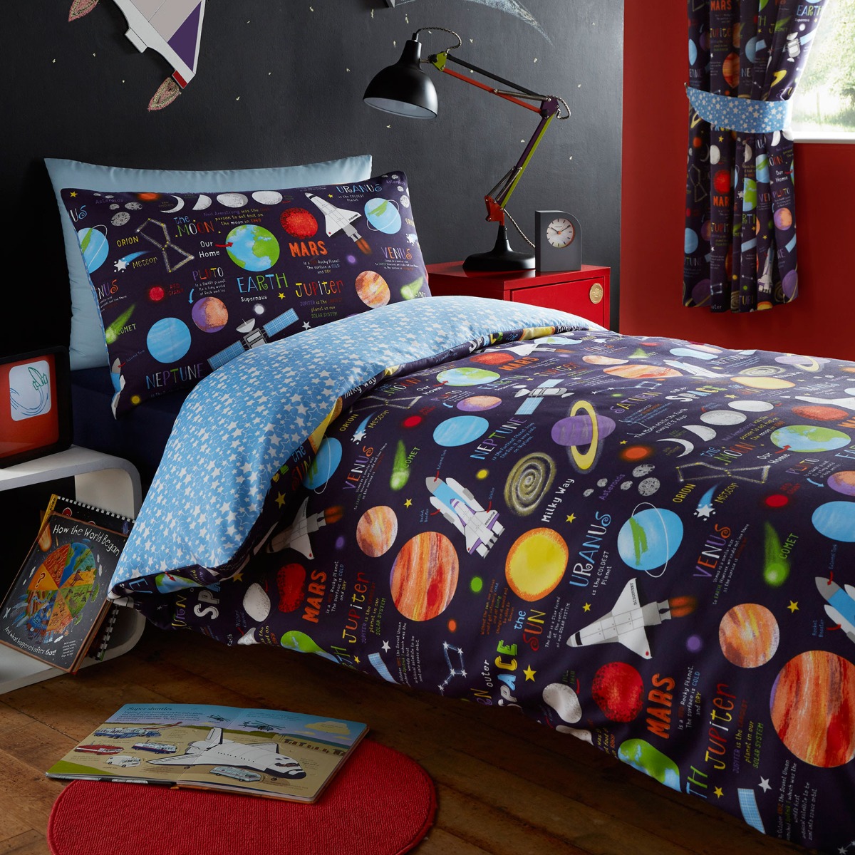 Planets Single Duvet Cover and Pillowcase Set