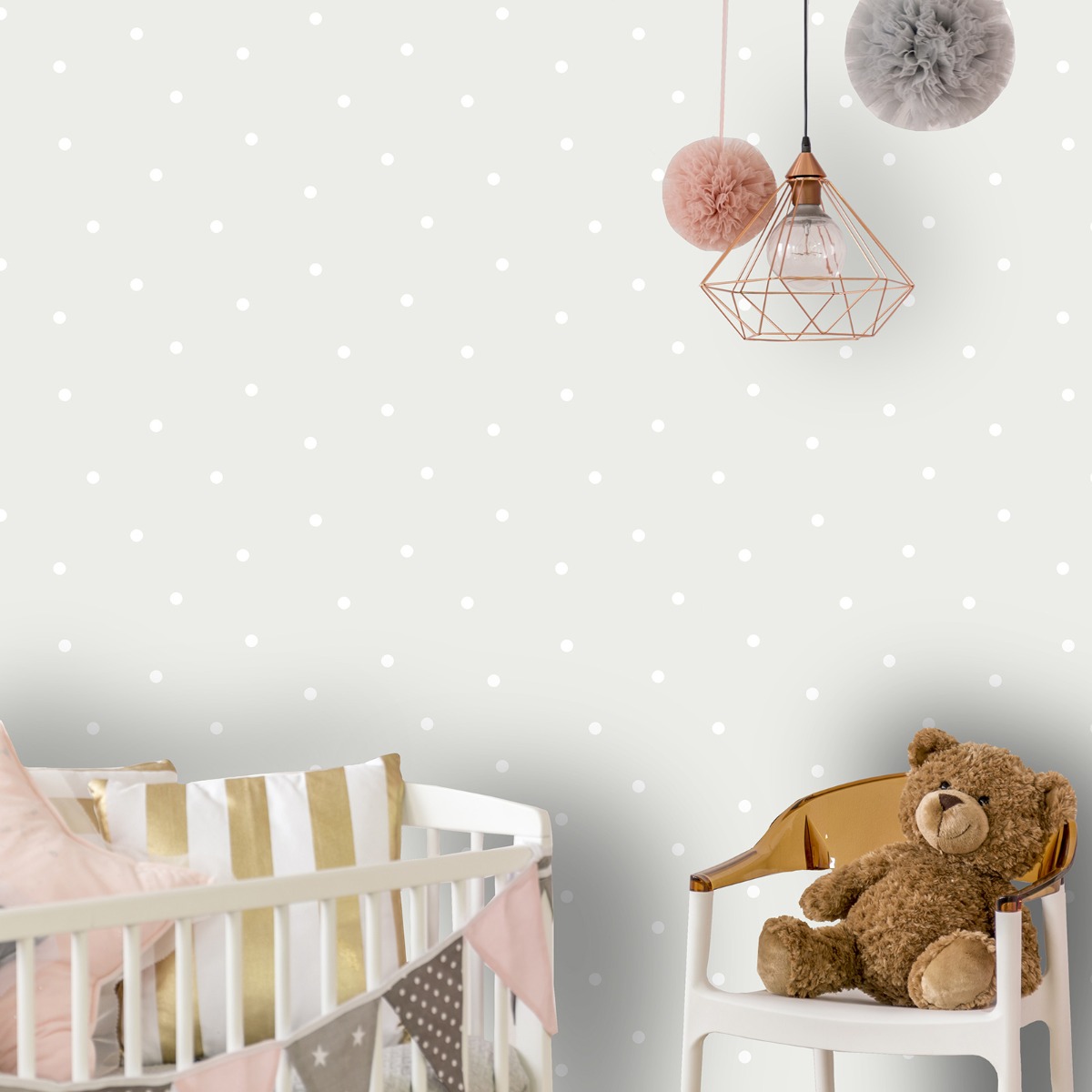 Dotty Wallpaper Grey / White Holden 12600