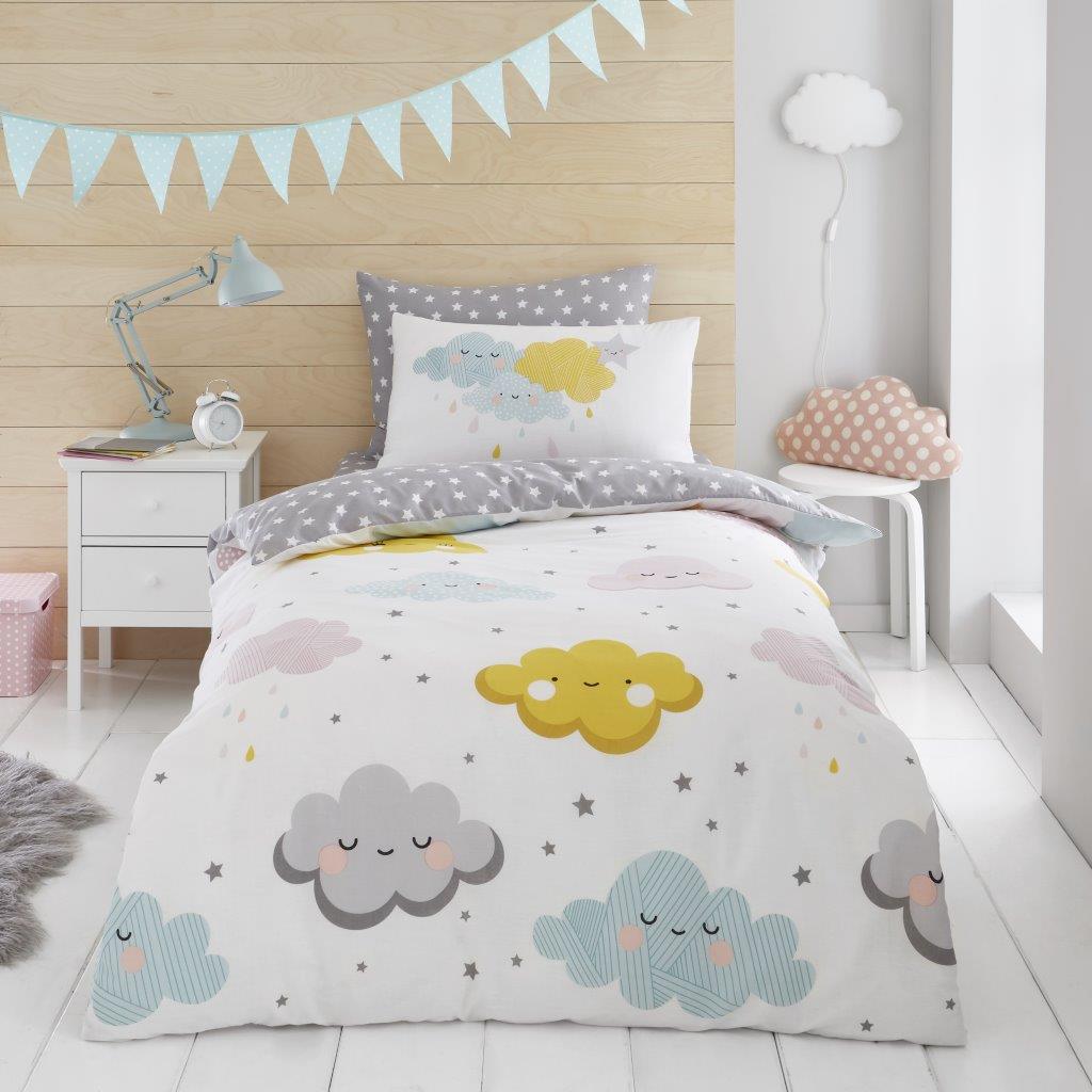 louds and Stars Single Duvet Cover