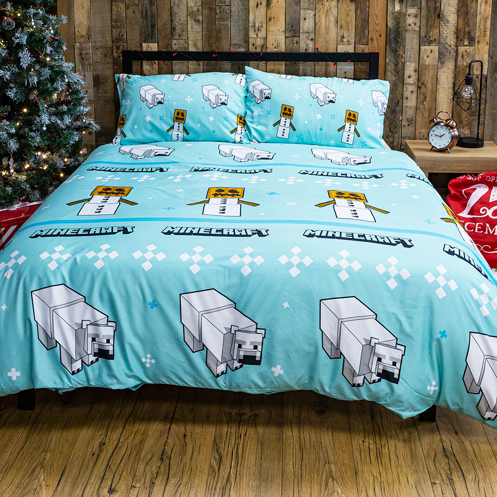 Minecraft Polarbear Rotary Duvet Cover and Pillowcase Set