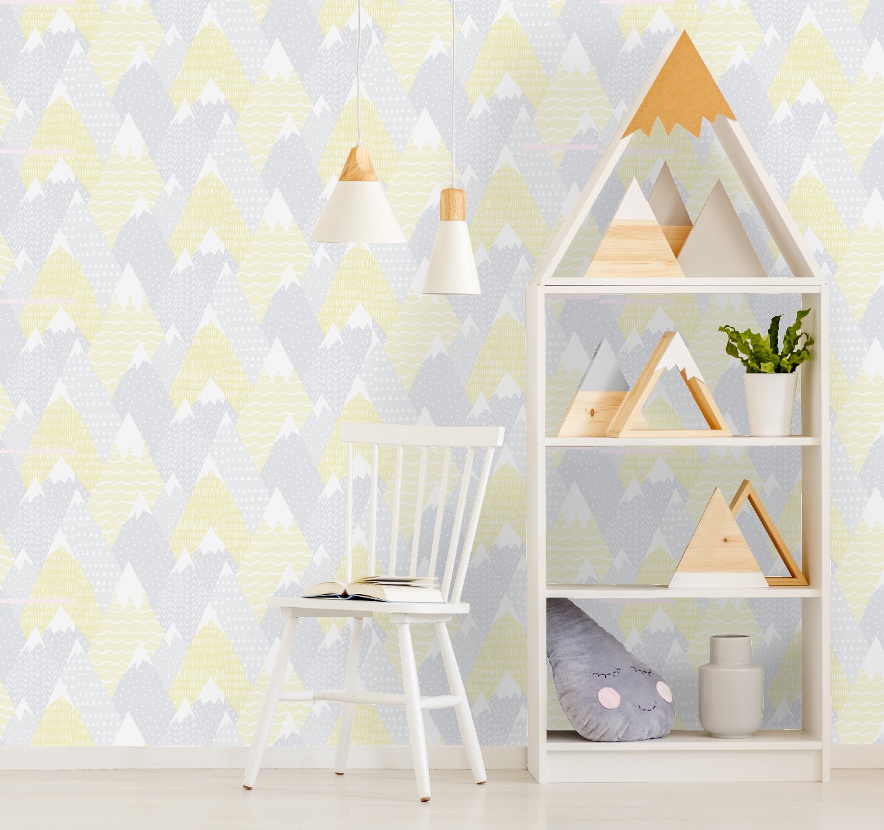 Over the Rainbow Peek a Boo Animals Wallpaper Grey Holden 91030