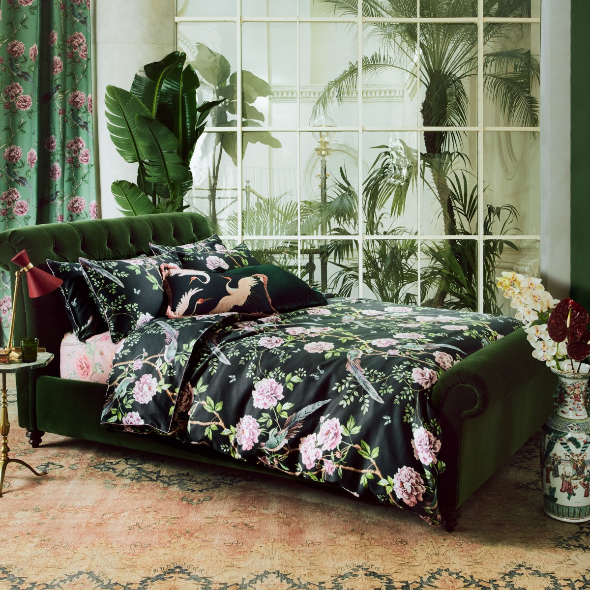 Paloma Home Vintage Chinoiserie Duvet Cover Set Midnight