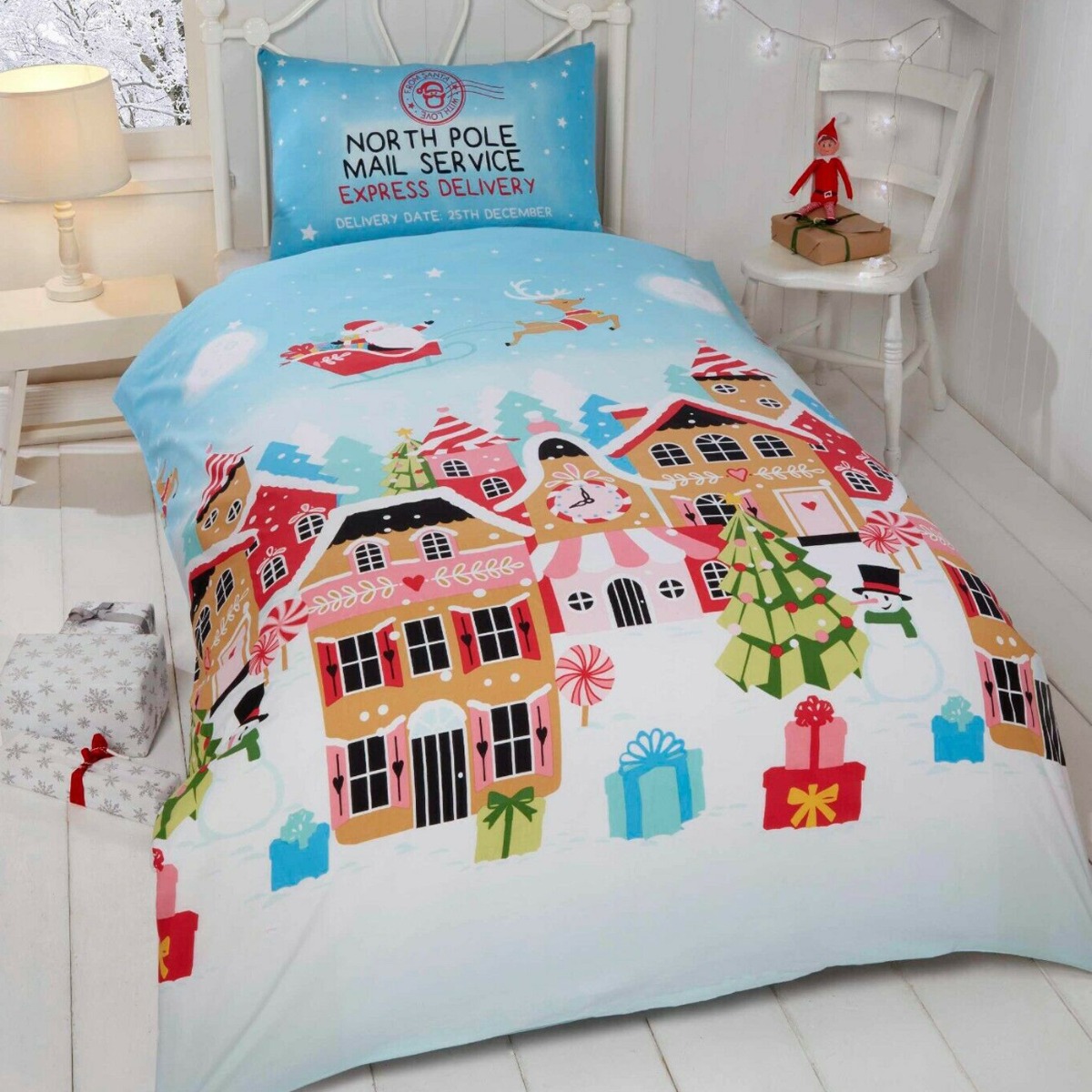 Gingerbread Town Christmas Duvet Cover Set
