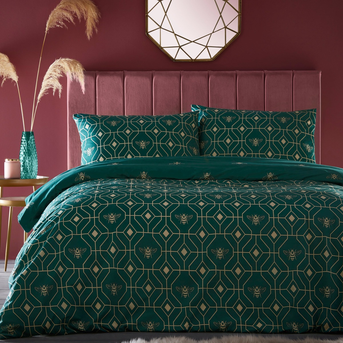 Furn Bee Deco King Size Duvet Cover Set Emerald