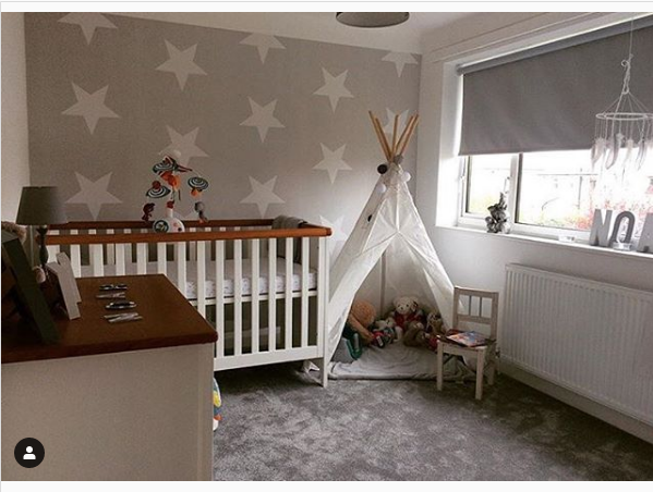 Star Wallpaper White on Grey Rasch 248128